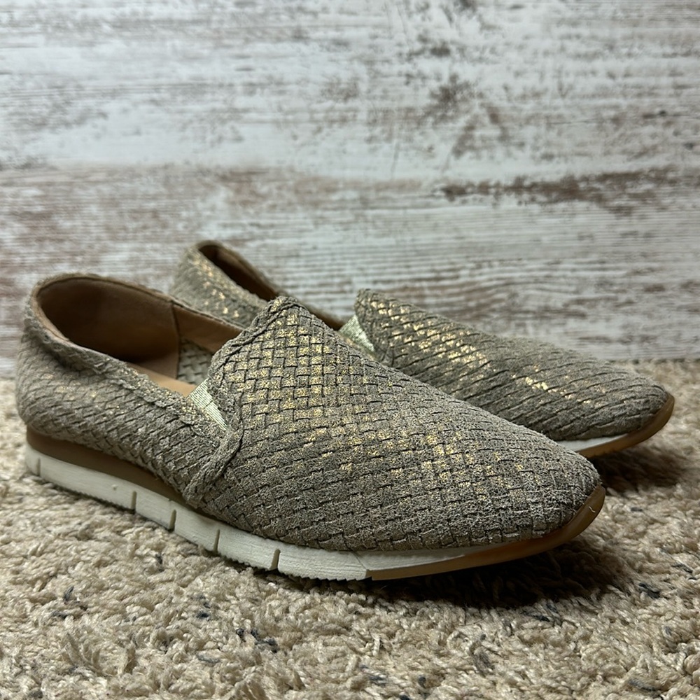 Sesto Meucci Metallic Light Silver Weaved Slip-on Size 9.5M